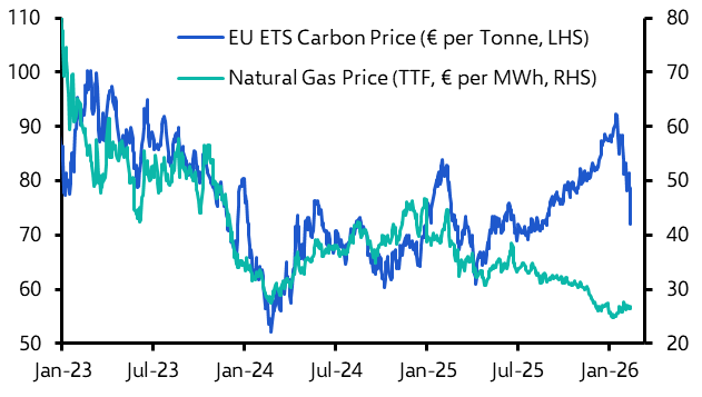 EU carbon market rocked by politics; volatile “safe havens”
