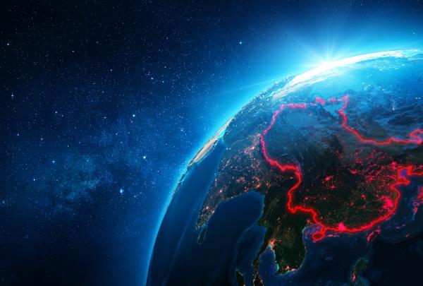 China highlighted on global view