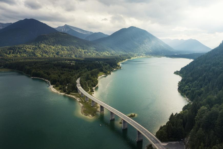 Road across water