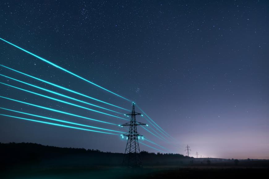 Pylon with energy flowing