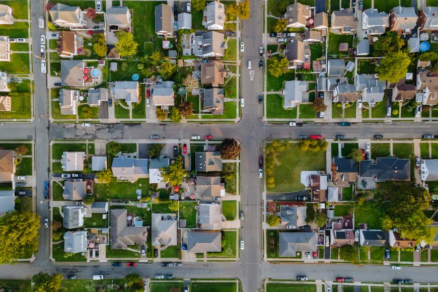 US Housing birdseye view