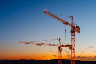  Cranes against sunset