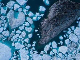 Fracturing ice abstract image